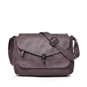 bags : Crossbody Tas Dames Retro Zwart - The Carolina Bag Polyester in Retro Paars van Pantino