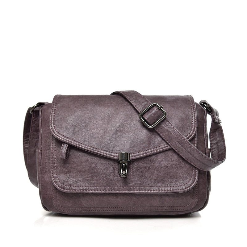 bags : Crossbody Tas Dames Retro Zwart - The Carolina Bag Polyester in Retro Paars van Pantino