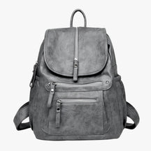 Backpack : Hoge Kwaliteit Lederen Rugzak Vintage Elegant voor Vrouwen en Meisjes - Zwart in Grijs van Pantino