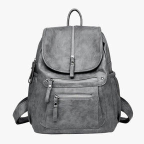 Backpack : Hoge Kwaliteit Lederen Rugzak Vintage Elegant voor Vrouwen en Meisjes - Zwart in Grijs van Pantino
