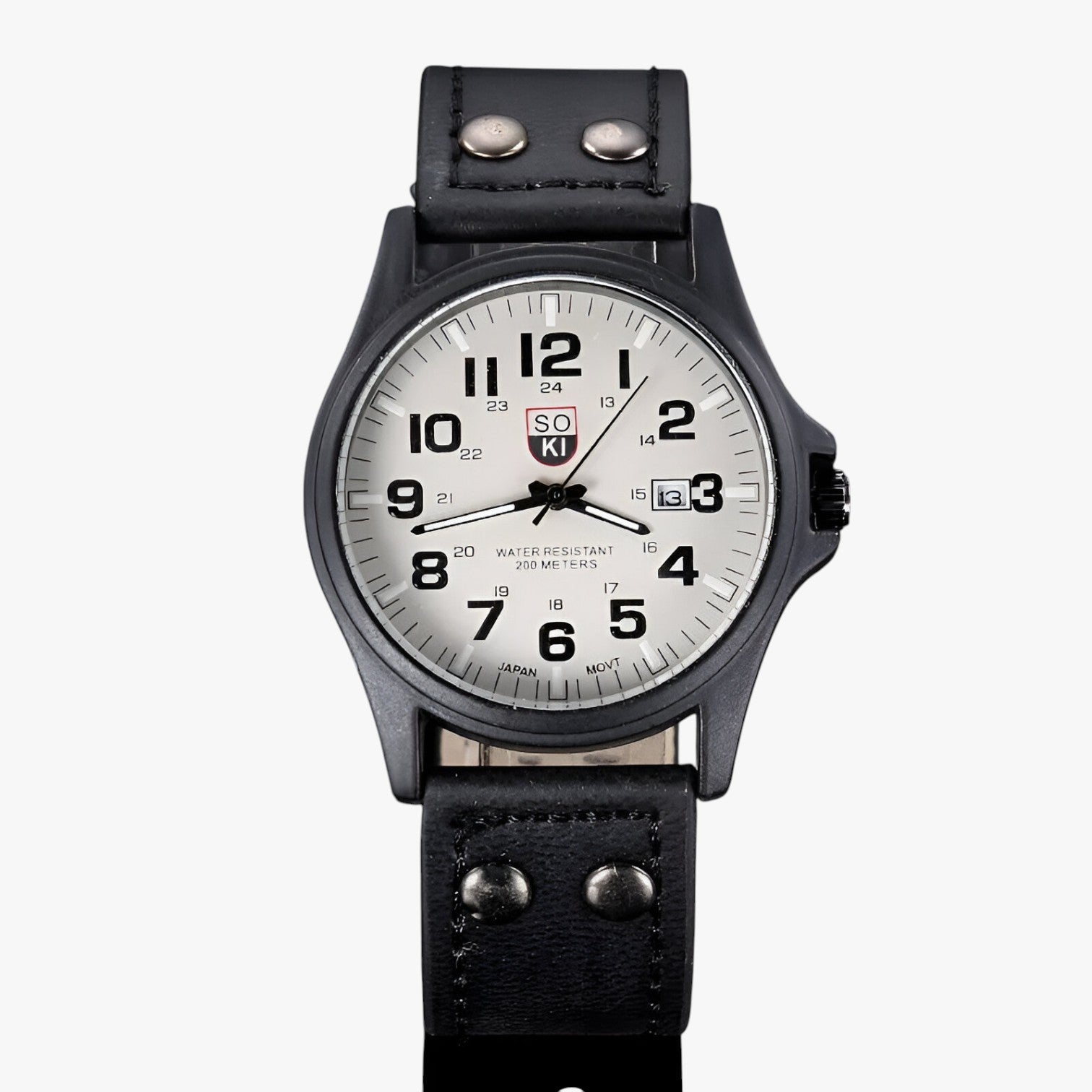 Women's Watch : Eleganza Dagelijks - Dameshorloge met Datumaanduiding en Sportieve Stijl - Zwart Wit in zwart wit van Pantino