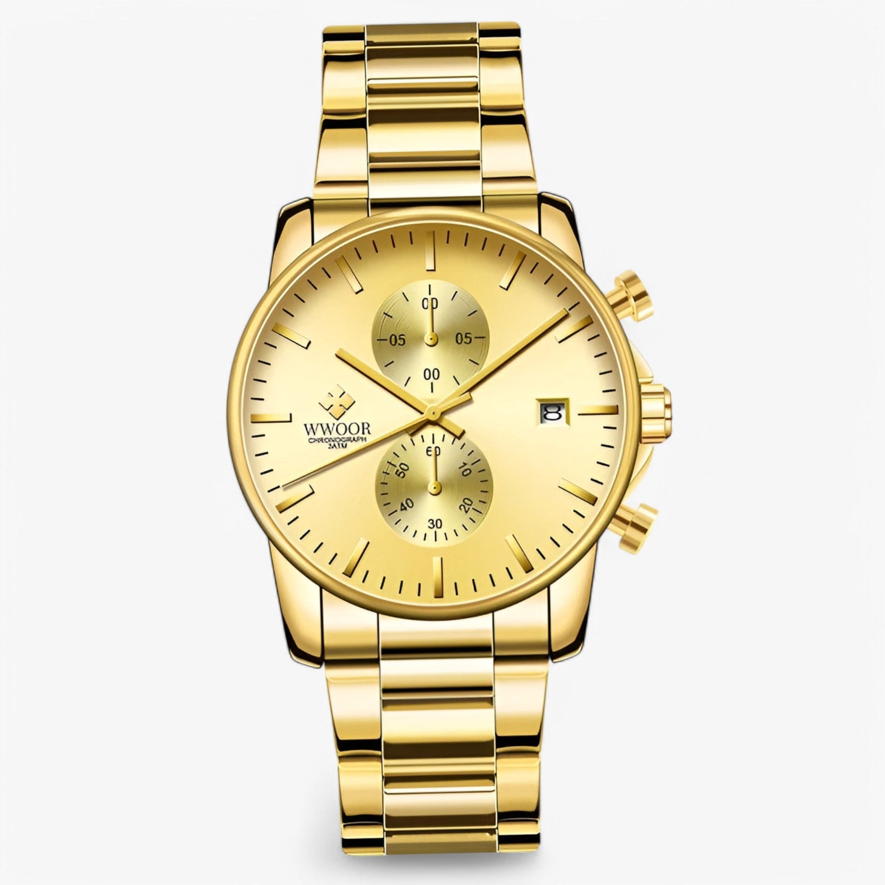 watches : Lichtgewicht Roestvrijstalen Chronograafuurwerk - Zwart Wit in Goud van Pantino