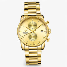 watches : Lichtgewicht Roestvrijstalen Chronograafuurwerk - Zwart Wit in Goud van Pantino