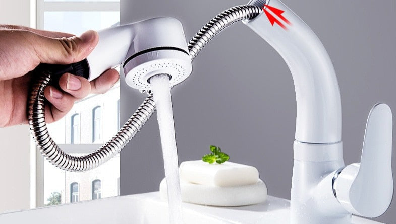 home & garden : Uittrekbare Lift voor de Badkamer Messing Mengkraan Kraan Heren Chroom - Zwart in van Pantino
