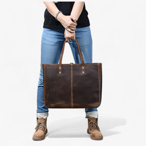 bags : Tote Bag Dames - Vintage Leren Tas - Grote Capaciteit in van Pantino