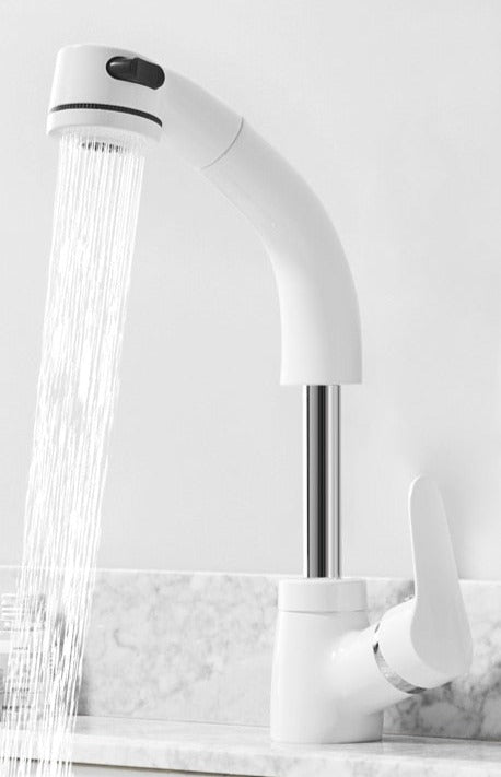 home & garden : Uittrekbare Lift voor de Badkamer Messing Mengkraan Kraan Heren Chroom - Zwart in Wit van Pantino