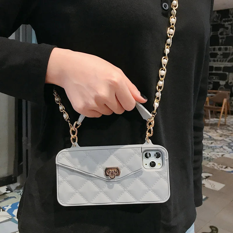 Phone Case : Tas Telefoonhouder iPhone Roze - Compact Dagelijks Gebruik - Siliconen in Grijs van Pantino