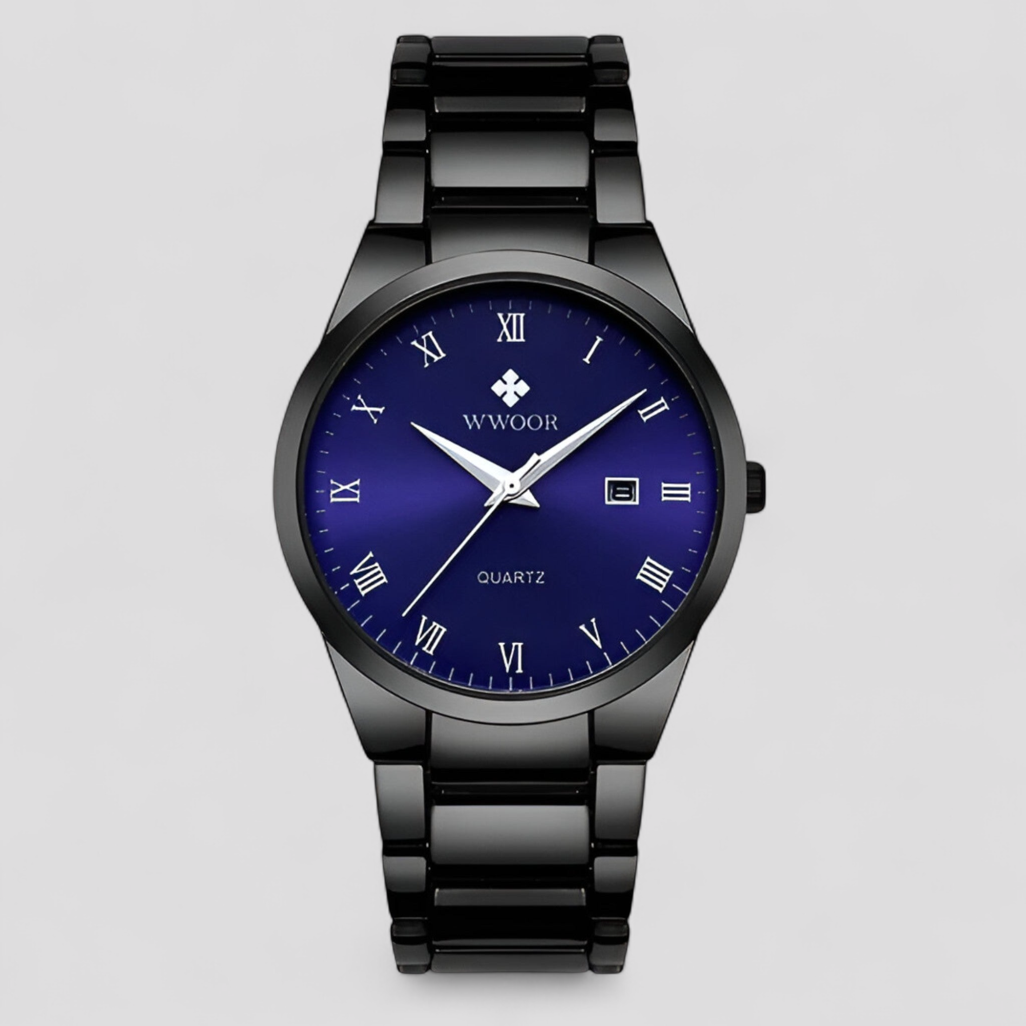 watches : Horloge Goud Goud met Doos - Elegant Quartzhorloge in Zwart blauw met doos van Pantino