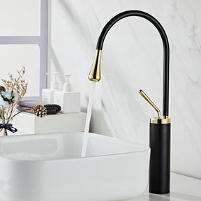 home & garden : Wastafelkraan Druppel Stijl Badkamer Draaibare Waterval Kranen - Goud Geborsteld Kort in van Pantino