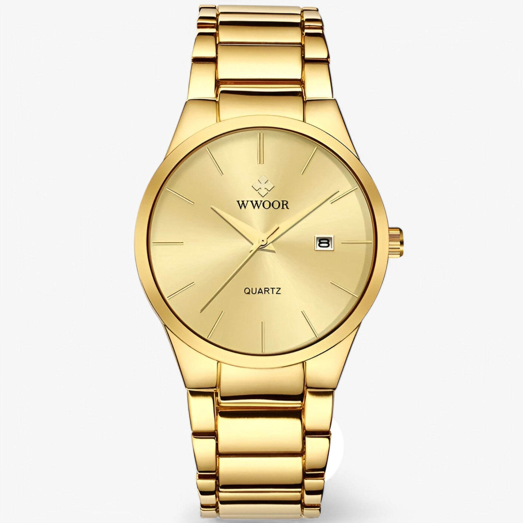 watches : Heren Horloge Zwart Goud Edelstaal - Klassiek Polshorloge 42mm voor elke gelegenheid in goud goud van Pantino