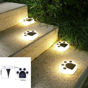 outdoor equipment : Paw Print Solar Lampjes Wit 4 Stuks - Tuin Pad Decoratie - Solar LED in van Pantino