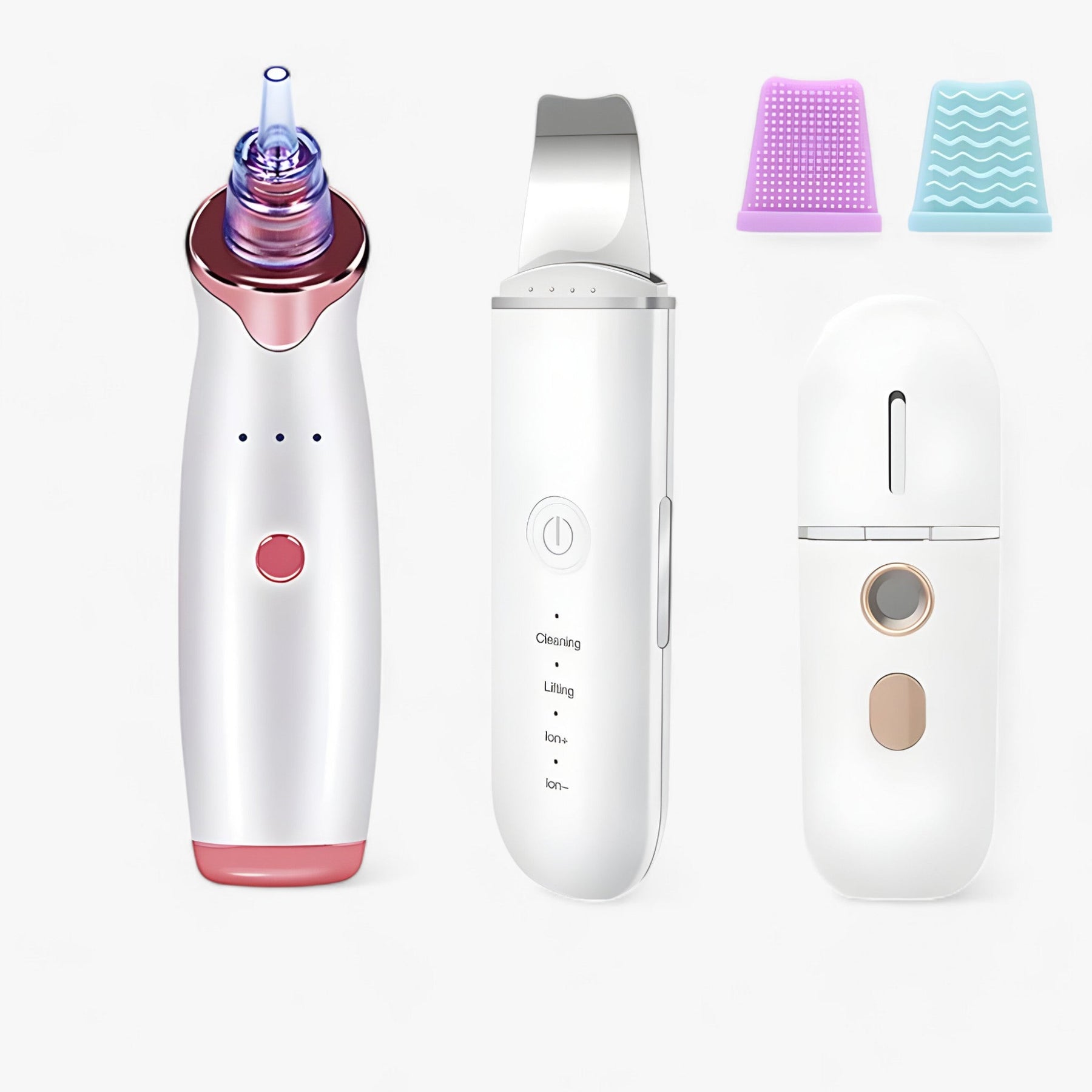 Skin Care Tool Set : Ring Oranje Ensemble - SkinScrub Pro - Ultrasone Gezichtsspatel in Wit Ensemble 2 van Pantino
