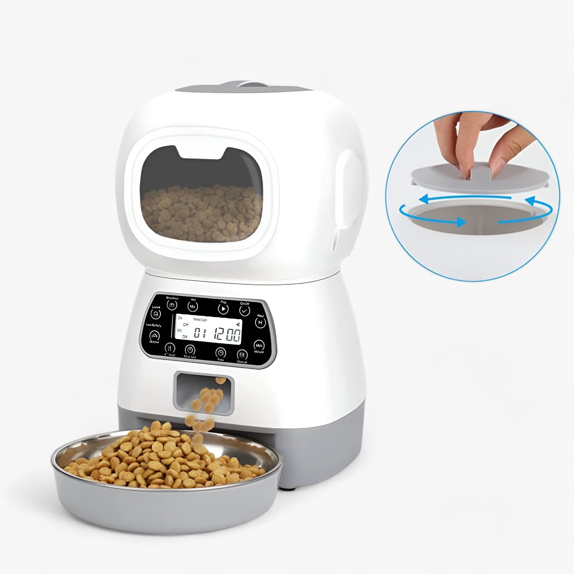 pets : Automatische Voederautomaat voor Dieren - Slimme Automatische Voederautomaat - Praktische Voeding in Voerbak voor huisdieren 3,5L van Pantino