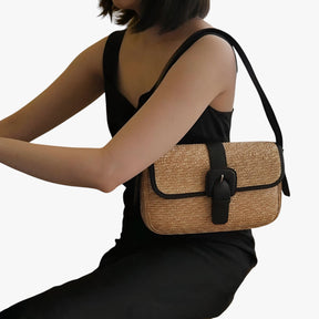 bags : Luxe van Handgemaakt Rieten Strandtas - Bruin in van Pantino