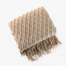 home & garden : Nordic Kasjmierlook Deken - Stijlvol en Comfortabel - Zwart Grijs in Khaki van Pantino