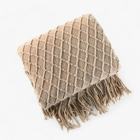 home & garden : Nordic Kasjmierlook Deken - Stijlvol en Comfortabel - Zwart Grijs in Khaki van Pantino