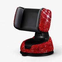 Car Phone Holder : Auto-Handyhouder van Strass - Elegant 360° voor Dashboard, Raam en Ventilatierooster - Paars in Rood van Pantino