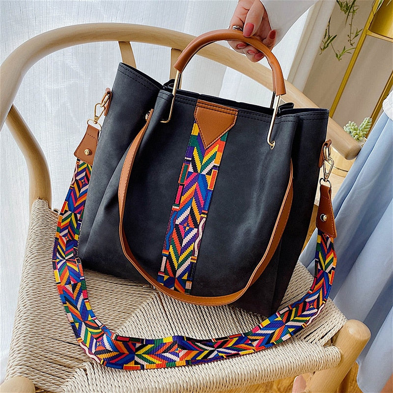 bags : Luxe Draagtas Kunstleer - Bruin in Zwart van Pantino