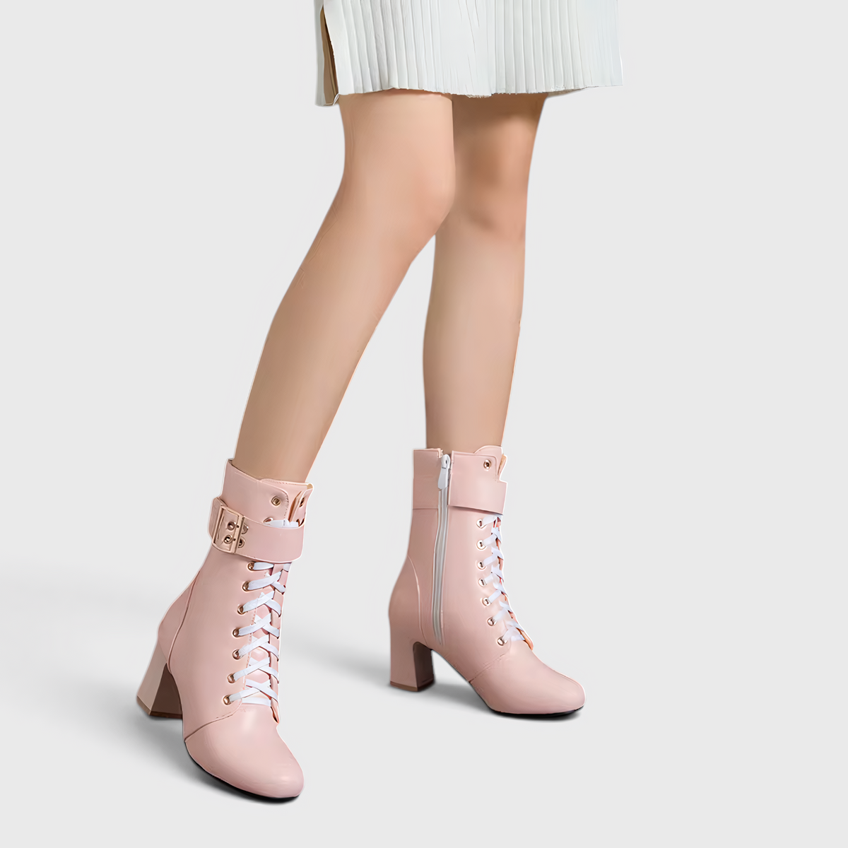 Shoes : Enkellaarsjes met Veters en Verstelbaar Riempje in van Pantinoshop