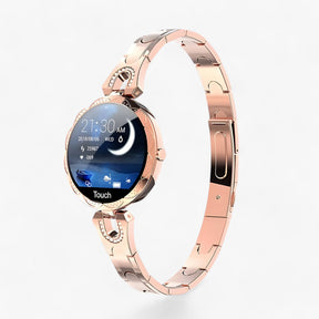 watches : Smartwatch Dames Zilver Waterdicht - Elegant Horloge met Hartslagmeter & Activiteiten Tracker in Goud van Pantino