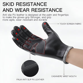 Gloves : Handschoenen Heren Zwart - Warme en Winddichte Touchscreenhandschoenen in van Pantino