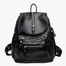 women's backpack : Hoge Kwaliteit Lederen Rugzak Vintage Elegant voor Vrouwen en Meisjes - Zwart in Zwart van Pantinoshop