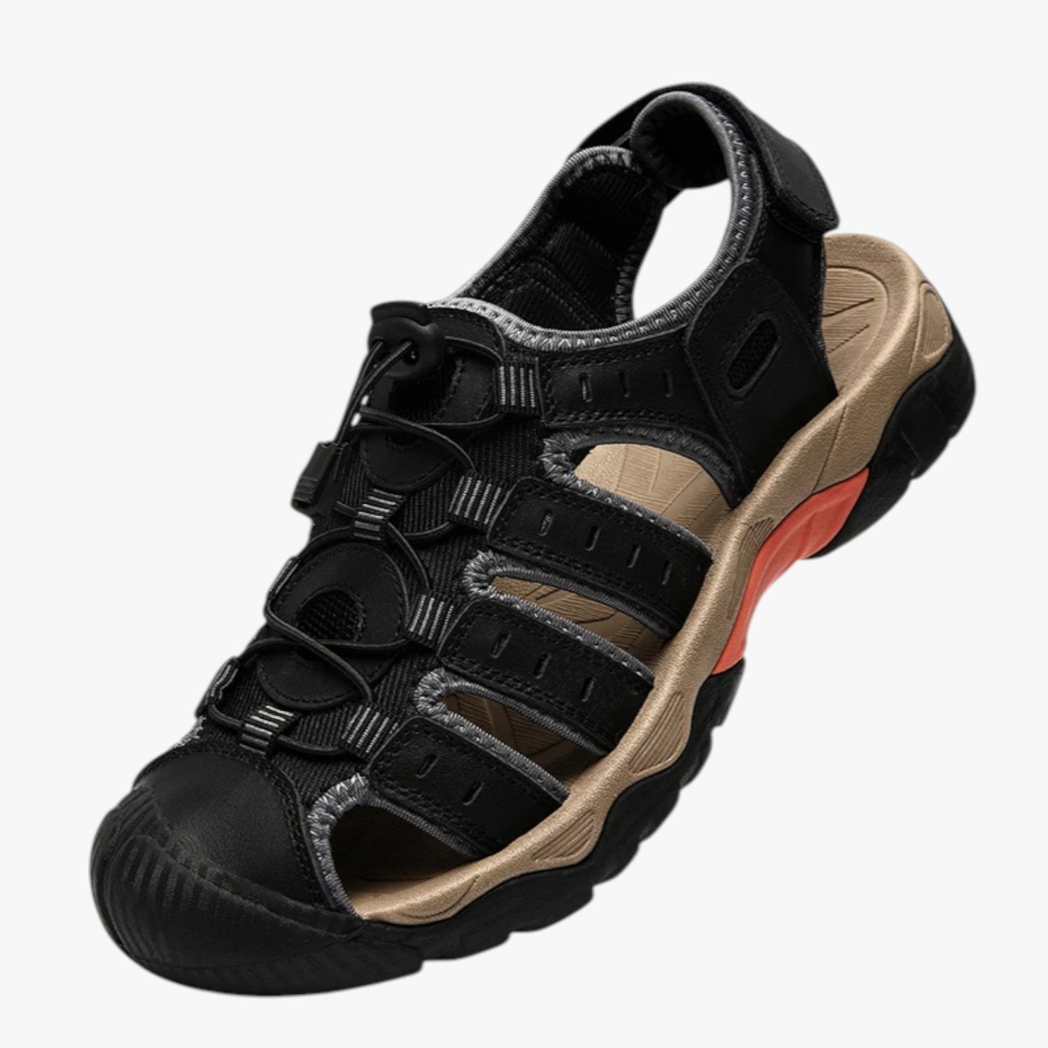 Sandals : Gesloten Heren Trekkingsandalen, Beschermend en Comfortabel voor Paden en Outdoor in Nero van Pantinoshop