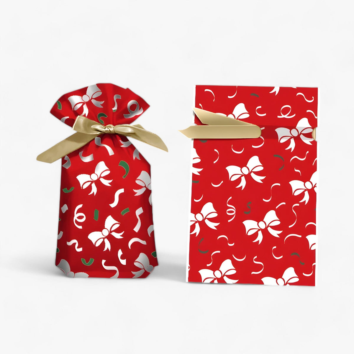 Gift Bag : Vader Kerstman Kerst Snoepzak - Cadeauverpakking - Herbruikbaar in 2 van Pantino