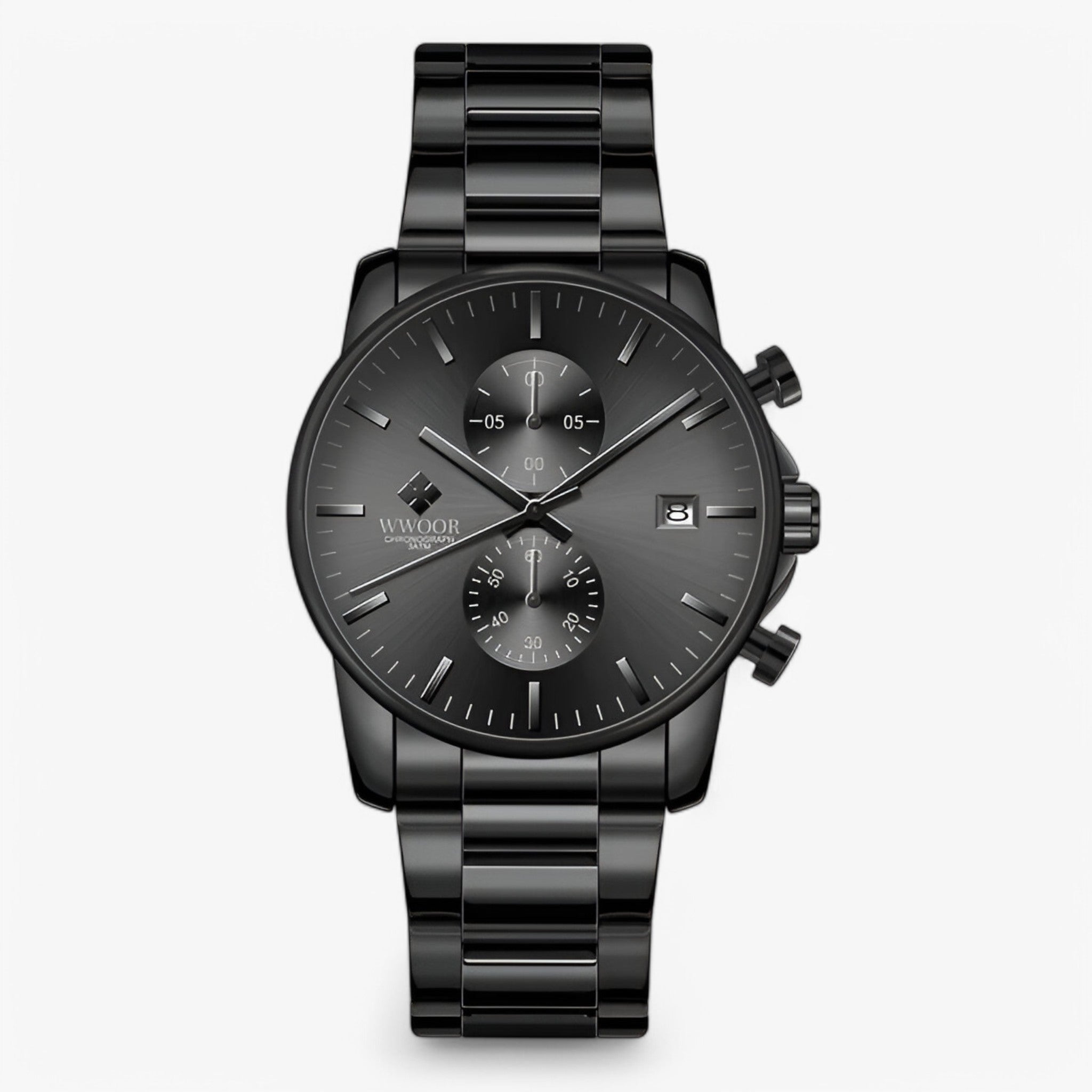 watches : Lichtgewicht Roestvrijstalen Chronograafuurwerk - Zwart Wit in Zwart van Pantino