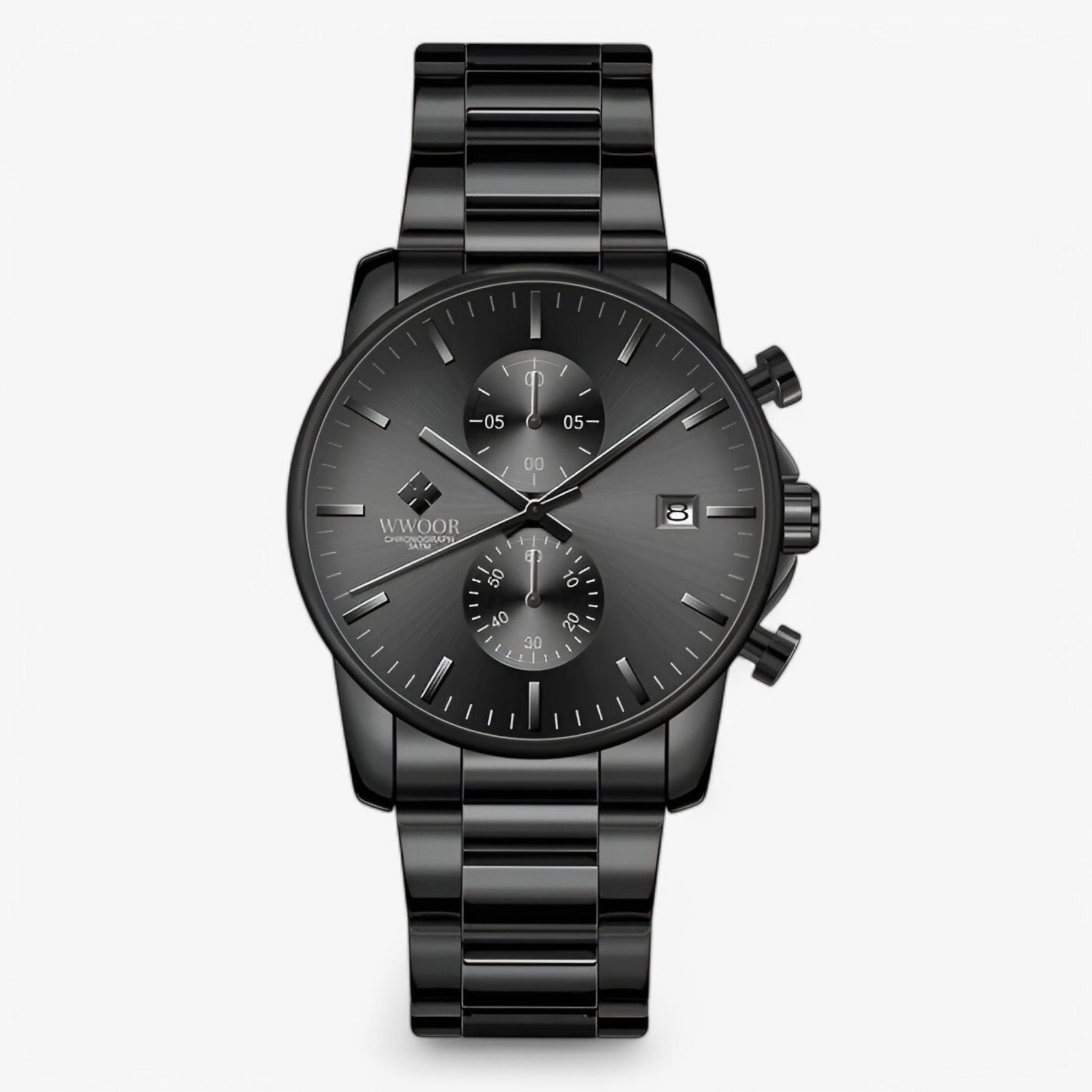 watches : Lichtgewicht Roestvrijstalen Chronograafuurwerk - Zwart Wit in Zwart van Pantino