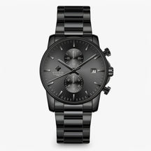 watches : Lichtgewicht Roestvrijstalen Chronograafuurwerk - Zwart Wit in Zwart van Pantino