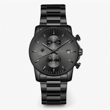 watches : Horloge Goud - Luxe Zakelijk Chronograafhorloge in Zwart van Pantino