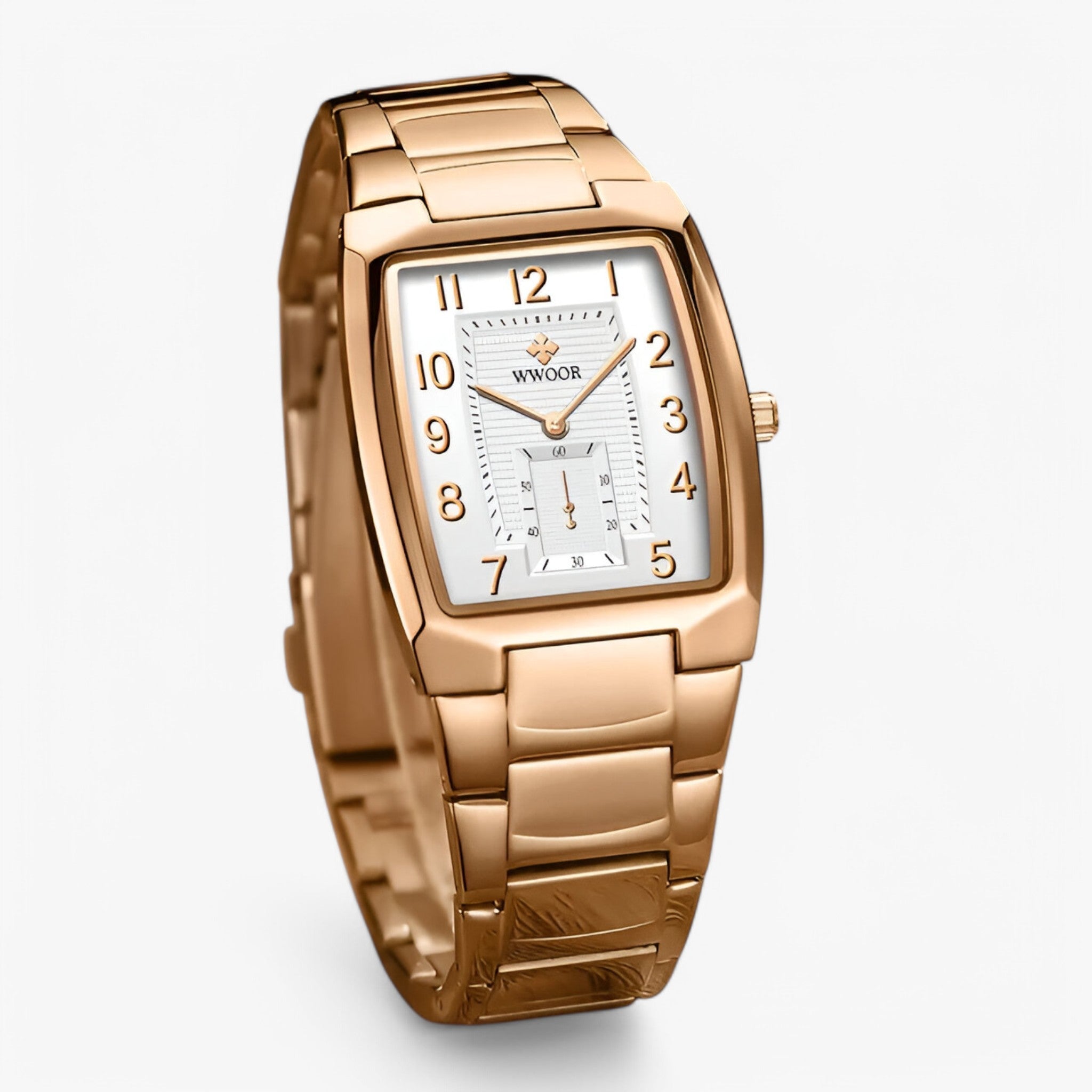 watches : Horloge Heren Zwart Goud - Luxe Vierkant Roestvrijstalen in van Pantino