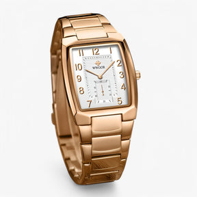 watches : Horloge Heren Zwart Goud - Luxe Vierkant Roestvrijstalen in van Pantino