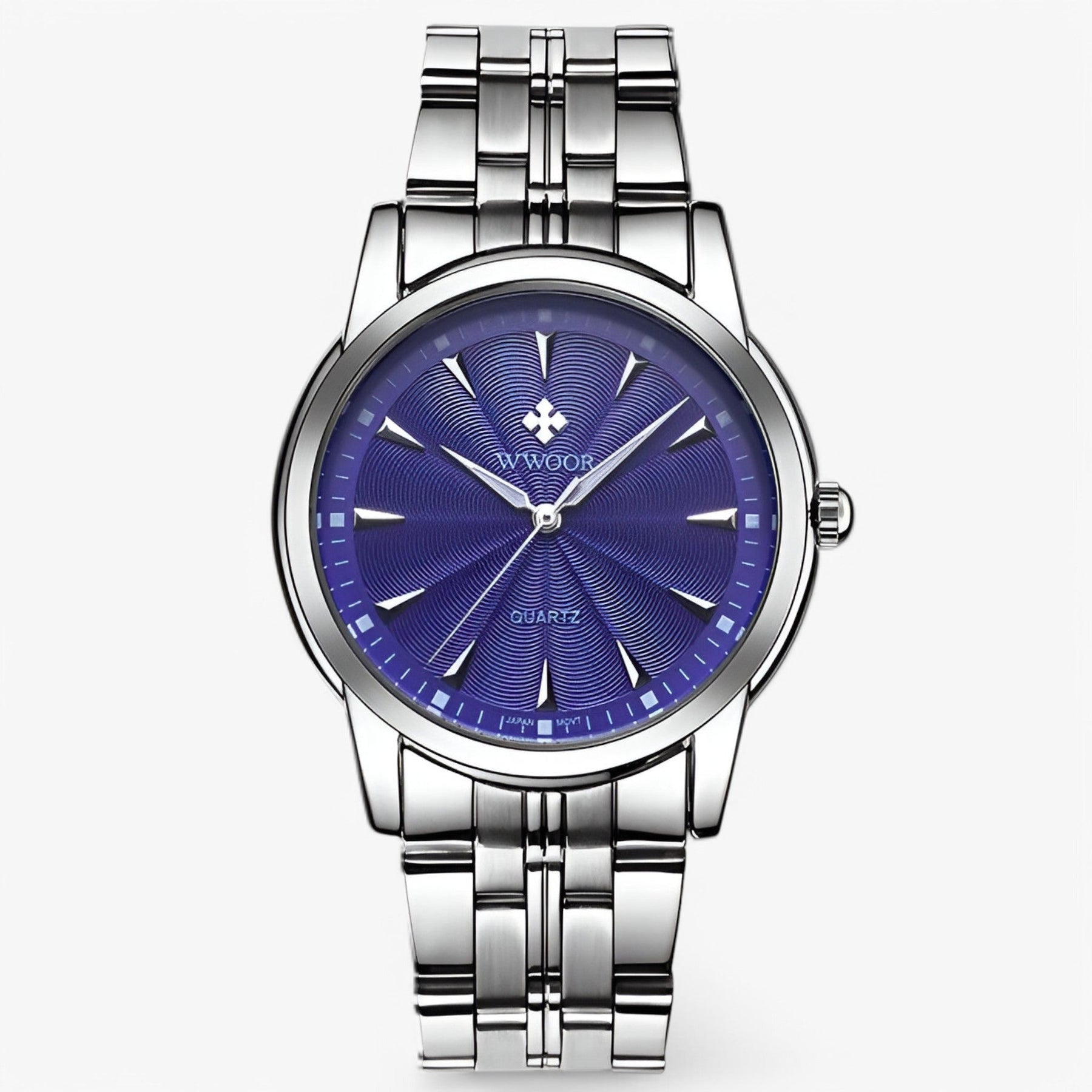 watches : Horloge Heren Wit Blauw - Luxe Roestvrijstalen Gouden in Wit Blauw van Pantino