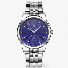 watches : Horloge Heren Wit Blauw - Luxe Roestvrijstalen Gouden in Wit Blauw van Pantino