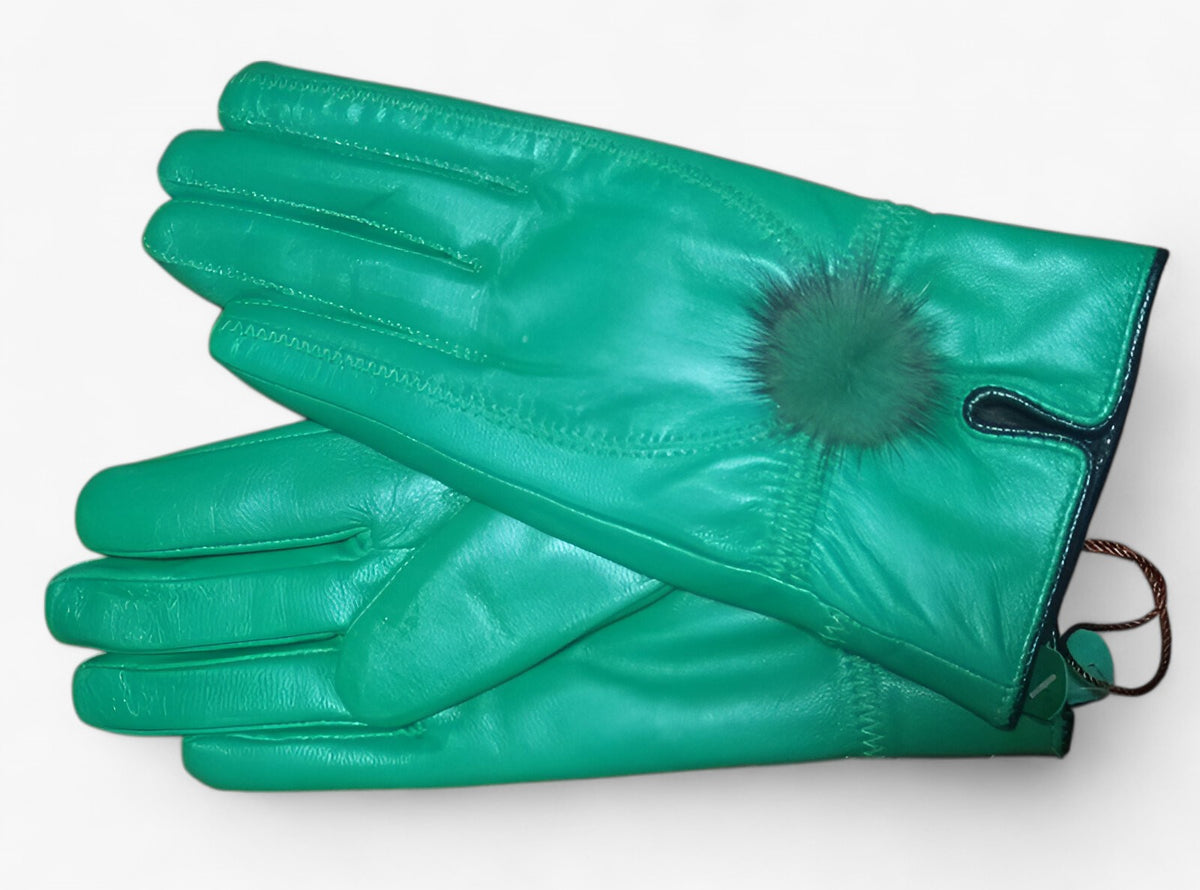 Gloves : Handschoenen Chocolade - Warme Leren - Luxe en Stijl in groen One Size van Pantino