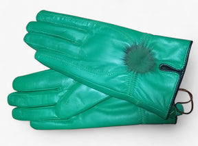 Gloves : Handschoenen Chocolade - Warme Leren - Luxe en Stijl in groen One Size van Pantino