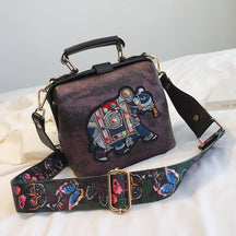 bags : Mandala Geborduurde Tas - Blauw in Paars van Pantino