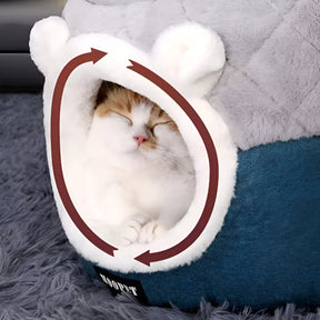 pets : Hoepel Kattenbed - Warm, Zacht en Knus Nest - Blauw1 in van Pantino