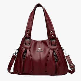 Bags : Dagelijkse elegantie - De leren schoudertas die elke look verrijkt Dames in Borgogna van Pantinoshop