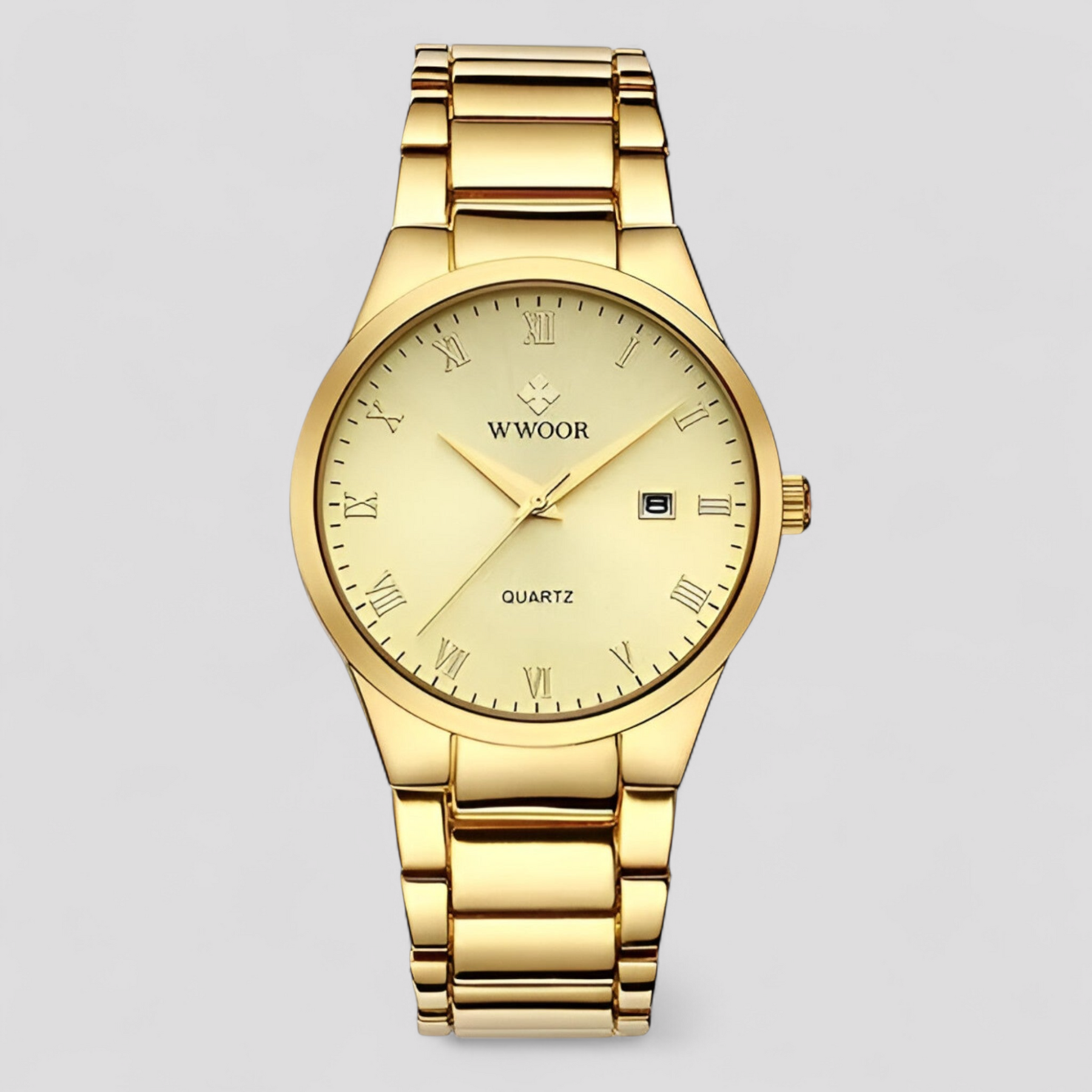 watches : Horloge Goud Goud met Doos - Elegant Quartzhorloge in Goud goud met doos van Pantino