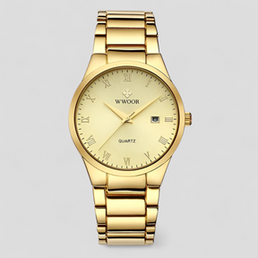watches : Horloge Goud Goud met Doos - Elegant Quartzhorloge in Goud goud met doos van Pantino