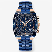 watches : Horloge Goud Goud - Luxe Militair in blauwe roos van Pantino