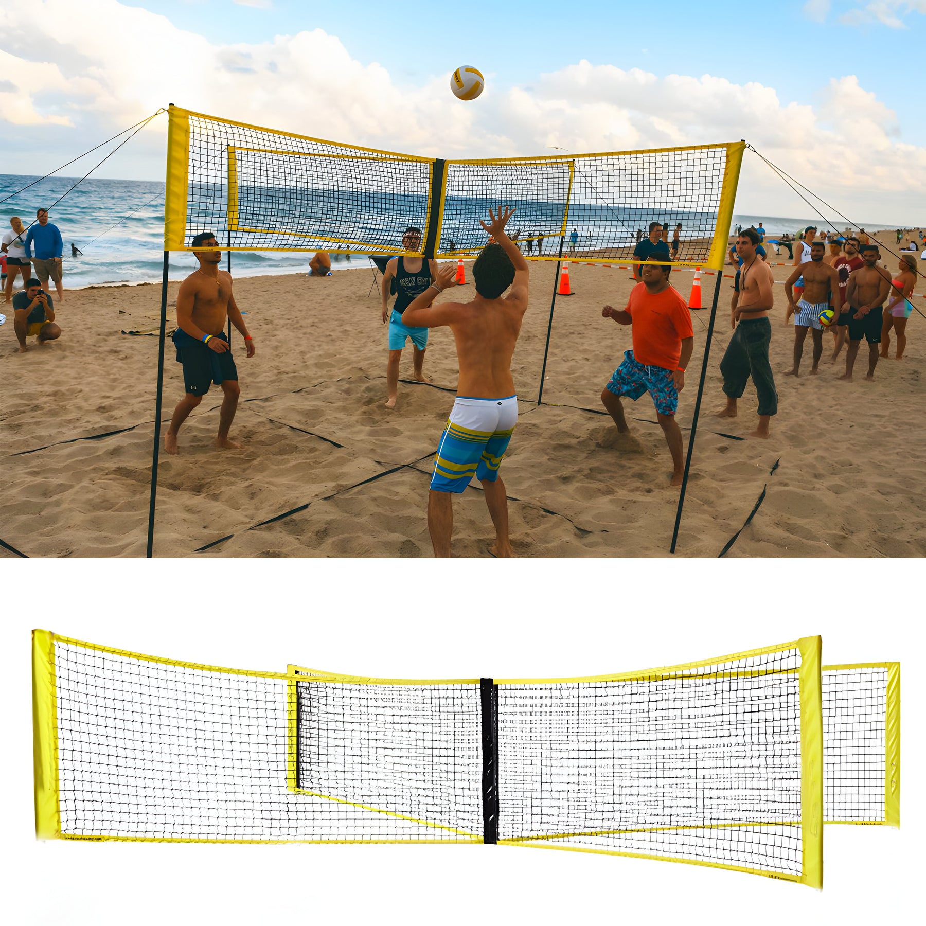 outdoor equipment : Crossplay Volleybalset - 4 Netten Buiten Spelen - Kunststof in van Pantino