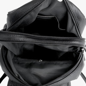 Backpack : Hoge Kwaliteit Lederen Rugzak Vintage Elegant voor Vrouwen en Meisjes - Zwart in van Pantino