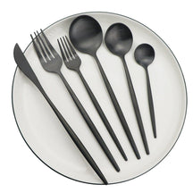 home & garden : Minimalistisch Bestekset 36 Stuks - Elegant Dineren - RVS in 36st mat zwart van Pantino