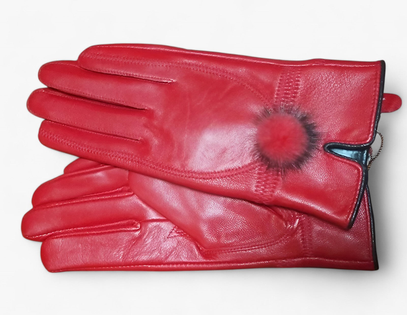Gloves : Handschoenen Chocolade - Warme Leren - Luxe en Stijl in Rood One Size van Pantino