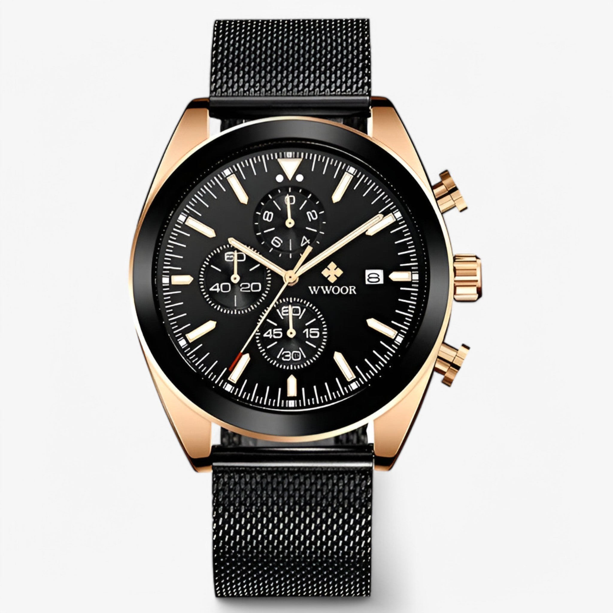 watches : Horloge Zwart Zilver - Luxe Chronograafhorloge van Roestvrij Staal in van Pantino