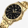 Reloj de hombre blanco y azul - Acero inoxidable dorado de lujo